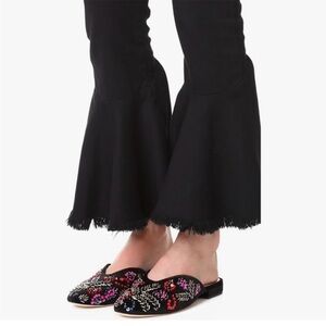 Loeffler Randall Black/Blue Sequin Mules 6.5